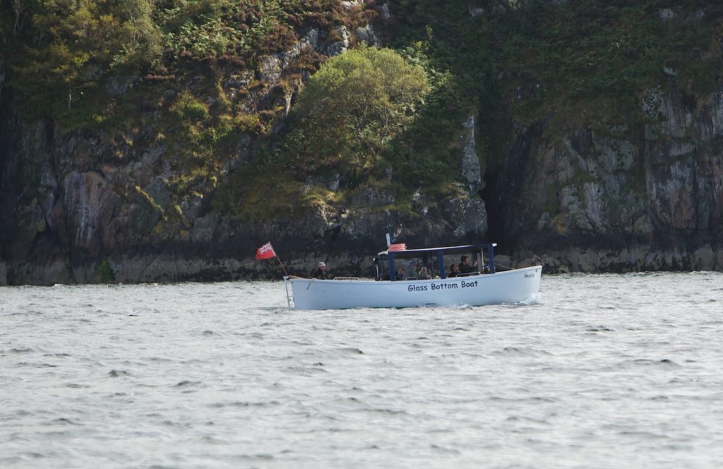 Glass botom boat in the bay of Gairloch 